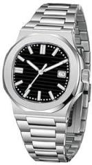 Analogue Stylish Square Dial Date Display Stainless Steel Mens Watch WCH85