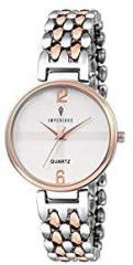 Analogue Women's Watch White Dial Silver Coloured Strap