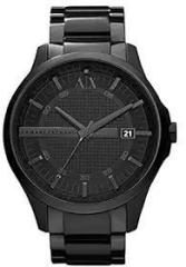 Armani Exchange Analog Men's Stainless Steel Watch AX2104 Black Dial Black Colored Strap