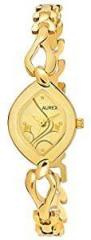 Aurex Analouge Gold Dial 18 K Gold Plated Watch Water Resistant Golden Color Strap Wrist Watches for Womens/Ladies/Girls AX LO2455 GLGL