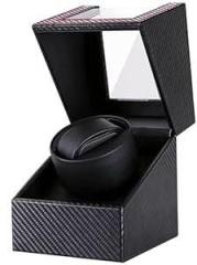 Automatic Single Watch Winder Box with View Window in Wood Shell Case for Men's and Women's Watches