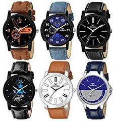 BEARDO Analogue Men's & Boy's Watch Assorted Dial Assorted Colored Strap Pack of 6