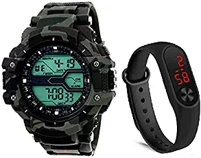 Camouflage Army Digital Multicolour Dial Boys' Watch Pack of 2