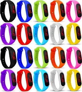 BID Digital Unisex Watch Multicolour Dial Multicolored Strap Pack of 20