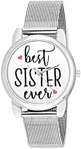 BigOwl Rakhi Gifts for Sisters, Silver Chain Analog Women's Watch