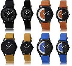 Bollywood Designer Analogue Couple Watches Combo Pack of 8 BL Unisex 4 Pair BD 5263
