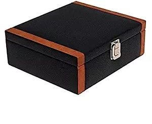 Borse Black Leather Watch Box Without Watch For 8 Watch