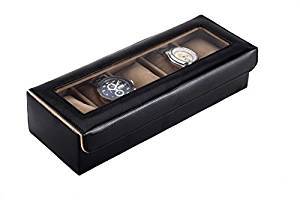 Borse Black Leather Watch Box Kcp511, 5 Slots, Watch Not Included