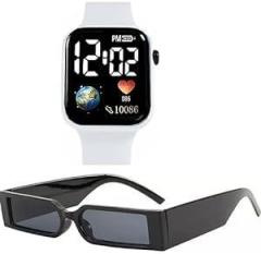 Brand Digital Dial with Black sunglas Birthday Return Gift Unisex Wrist Watch for Men Women Boys Pack of 2