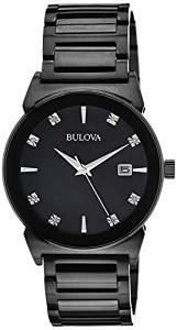 Bulova Diamond Analog Black Dial Men's Watch 98D121