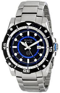 Bulova Marine Star Analog Black Dial Men's Watch 98B177