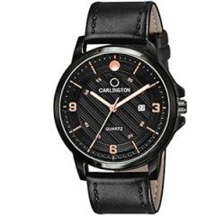 Carlington Watches for Men with Date Display and Premium Leather Strap Men s Watch Black/Brown/Green/Tan/White Colored Dial | Gift for Men | Gift for Rakhi | Gift for Brother | Rakshabandhan Gift