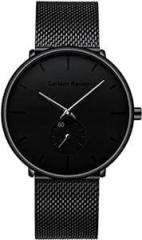 Carlson Raulen Mens Chronograph Waterproof Luxury Fashion Military Quartz Sports Analog Wristwatch Black Black