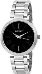 CARTNEY Cartney Black Collection Analogue Women's Watch Black Dial Silver Colored Strap