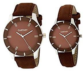 Cartney Combo of 2 Analogue Brown Dial Mens and Womens Watches We234553