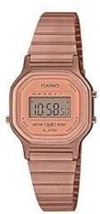 Casio Digital Rose Gold Dial and Band Women's Stainless Steel Watch LA 11WR 5ADF