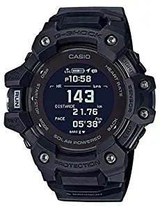 G shock Black Smartwatch G squad Series for Men with Heart Rate Monitor + Gps Function + Solar Powered GBD H1000