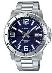 Casio Men Stainless Steel Enticer Analog Blue Dial Mtp Vd01D 2Bvudf A1363, Band Color Silver