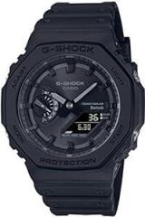Casio Mens 48 mm G Shock Black Dial Resin Analog Digital Watch GA B2100 1A1DR