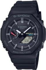 Casio Mens 48 mm G Shock Black Dial Resin Analog Digital Watch GA B2100 1ADR