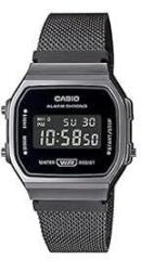 Casio Resin Vintage Digital Black Dial and Band Stainless Steel Unisex Watch A168Wemb 1Bdf D259