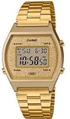 Casio Unisex Stainless Steel Vintage Digital Gold Dial B640Wgg 9Df D188, Band Color Gold