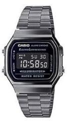 Casio Vintage Digital Stainless Steel Black Dial Grey Band Unisex Watch A168WGG 1BDF D182