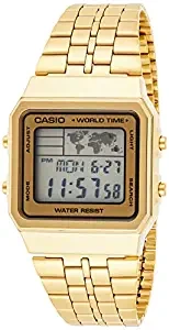 Vintage Series Digital Gold Square Unisex Watch A500WGA 9DF