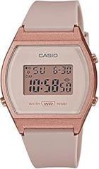 Casio Vintage Series Digital Rubber Rose Gold Dial Beige Band Unisex Adult Watch LW 204 4ADF