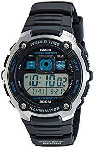 Casio Youth World Timer Digital Black Dial Men's Watch AE 2000W 1AVDF D083