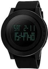 Casual Sport Digital Unisex LED Time Black Wristwatch for Men and Women SK1142