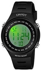 CAVIOT Digital unisex Watch Multicolored Dial Black Colored Strap
