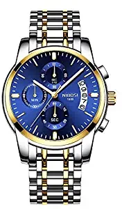 Chronograph Blue Dial Gold and Silver Coloured Strap Men's Watch