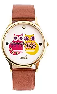 Chumbak Bestie Cats Analogue Leather Gold Dial Women's Watch