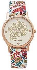 Chumbak Jungle Beats Watch Ivory Watch for Women, Analog Strap Watch, Metal Dial, Ladies Wrist Watch, Casual Watch for Girls, Printed Strap
