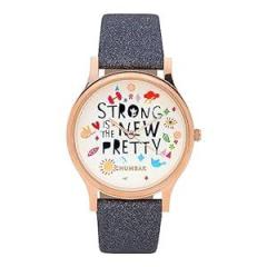 Chumbak Round Dial Analog Watch for Women|Strong is New Pretty Collection| Solid Vegan Leather Strap|Gifts for Women/Girls/Ladies |Stylish Fashion Watch for Casual/Work Grey