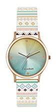 Chumbak Teal Analog Women's Watch Green Dial White Colored Strap