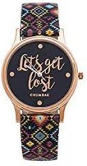 Chumbak Teal By Chumbak Lets Get Lost Black Wrist Watch for Women.