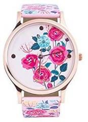 Chumbak Teal By Chumbak Rose Garden Wrist Watch with Printed Strap