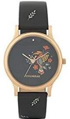 Chumbak Tropical Birdie Watch Black Watch for Women, Analog Strap Watch, Brass Dial, Ladies Wrist Watch, Casual Watch for Girls, Printed Strap