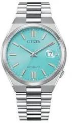CITIZEN Analog Blue Dial Silver Band Men's Stainless Steel Watch NJ0151 88M