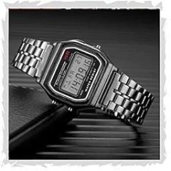 CLOUDWOOD Digital Square Dial Vintage Unisex Wrist Watch for Men Women WCH70