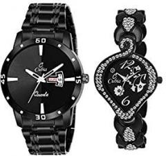 Cubia Analogue Unisex Watch Black Dial Black Colored Strap