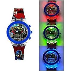 D.k 11 D K 11 Super Hero Picture Watch. 7 Color Disco Glowing Light Digital Watch for Kids | Boy's Watch 3 to 6 Year Kids Gift.s Super Hero Watch