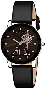 DAINTY Girl's and Women's Quartz Watch with Analogue Display and Leather Strap HK 508