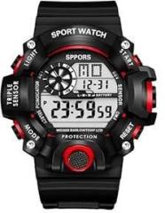 Digital Sports Multi Functional Boy's and Men's Watch DIGI 025 Black Dial Black Strap