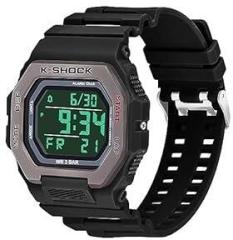 Digital Sports Square Dial LED Unisex Rubber Strap Watch for Men and Womens WCH32