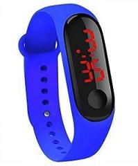 Digital Unisex Child Watch Black Dial, Blue Colored Strap