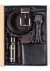 Diwali Combo Gift Box Perfume 60ml, Watch, Leather Wallet & Belt For Men Black