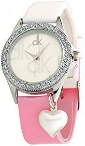 Dk White Heart Pearl Dangle Stones Studded Analogue Jeans & Top Combination Soft Strap Wrist Watch For Girls Womens .